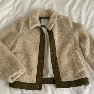 Madewell Sherpa Portland Jacket Size XS Cream (AD572)